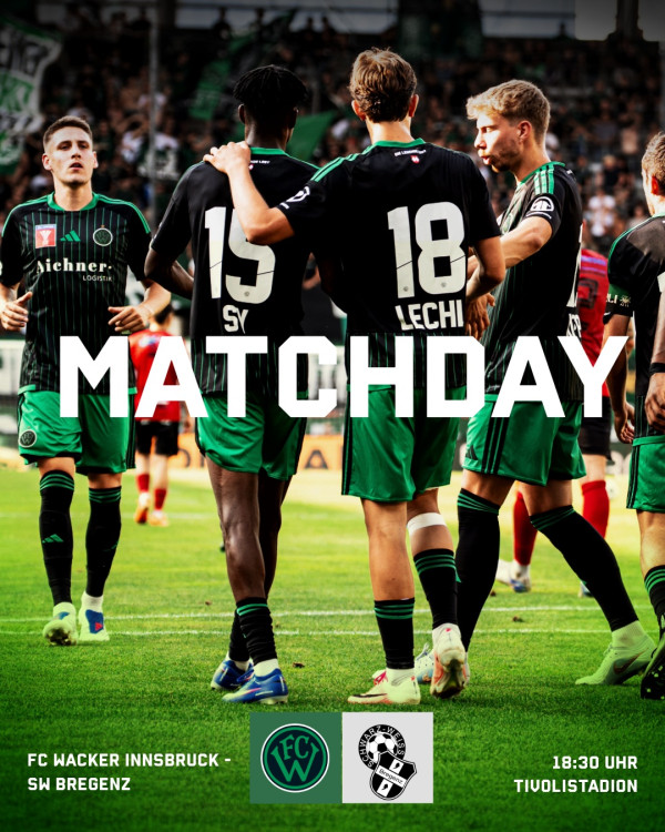⚫🟢 SPIELTAG!

🆚 Schwarz-Weiß Bregenz
⚪ 18:30 Uhr
🏟️ Tivolistadion
📰 Vorbericht: über die Story
🎟️ Tickets im Vorverkauf: fc-wacker-innsbruck.at

#fcw1913