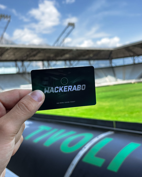 Aboverkauf für Mitglieder gestartet! 🖤💚

Schwarz-grüne Mitglieder können ab sofort unter diesem Link ihr Wackerabo erwerben: https://abo.wackerinnsbruck.at

Einfach den Code, der per Mitgliedernewsletter verschickt wurde, eingeben und Abokauf abschließen.

Zusätzlich dazu gibt es heute auch einen physischen Verkauf exklusiv für Mitglieder: 16:30 bis 18:30 Uhr am Tivoli!

#fcw1913
