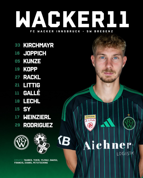 Die WACKER11 für den Auftakt!⚫️🟢